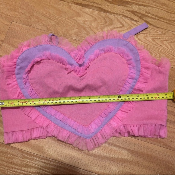 Labelrail x Pose & Repeat Halter Top w/ Giant Ruched Ruffle Heart Womens Size 14 - Picture 8 of 8